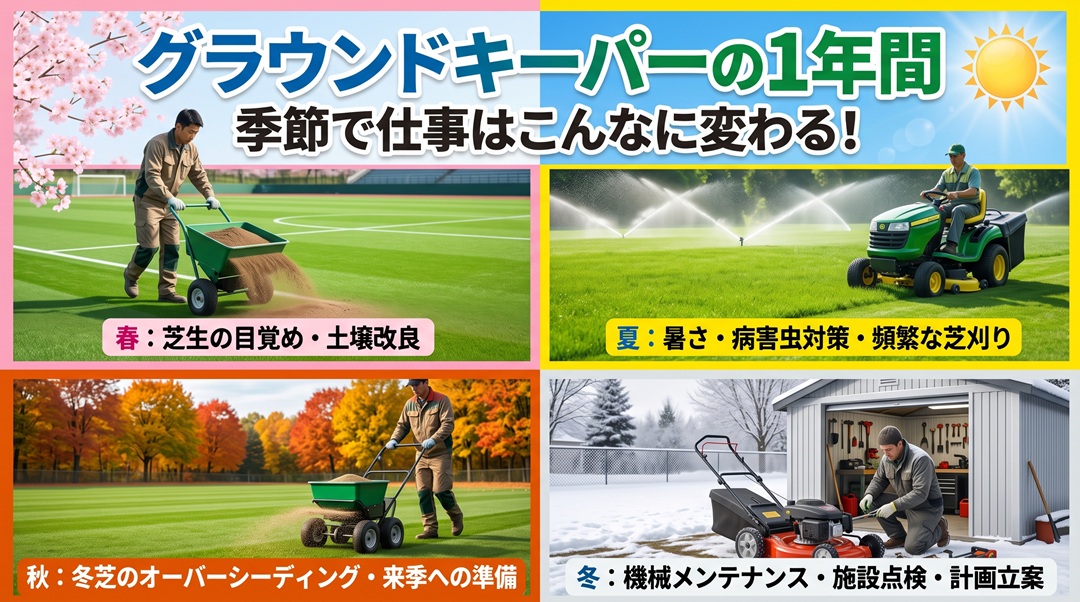 グラウンドキーパーの1年間。季節で仕事はこんなに変わる